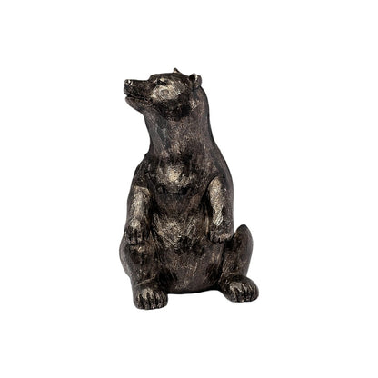 Set of Two Gray Resin Bear Decorative Bookends