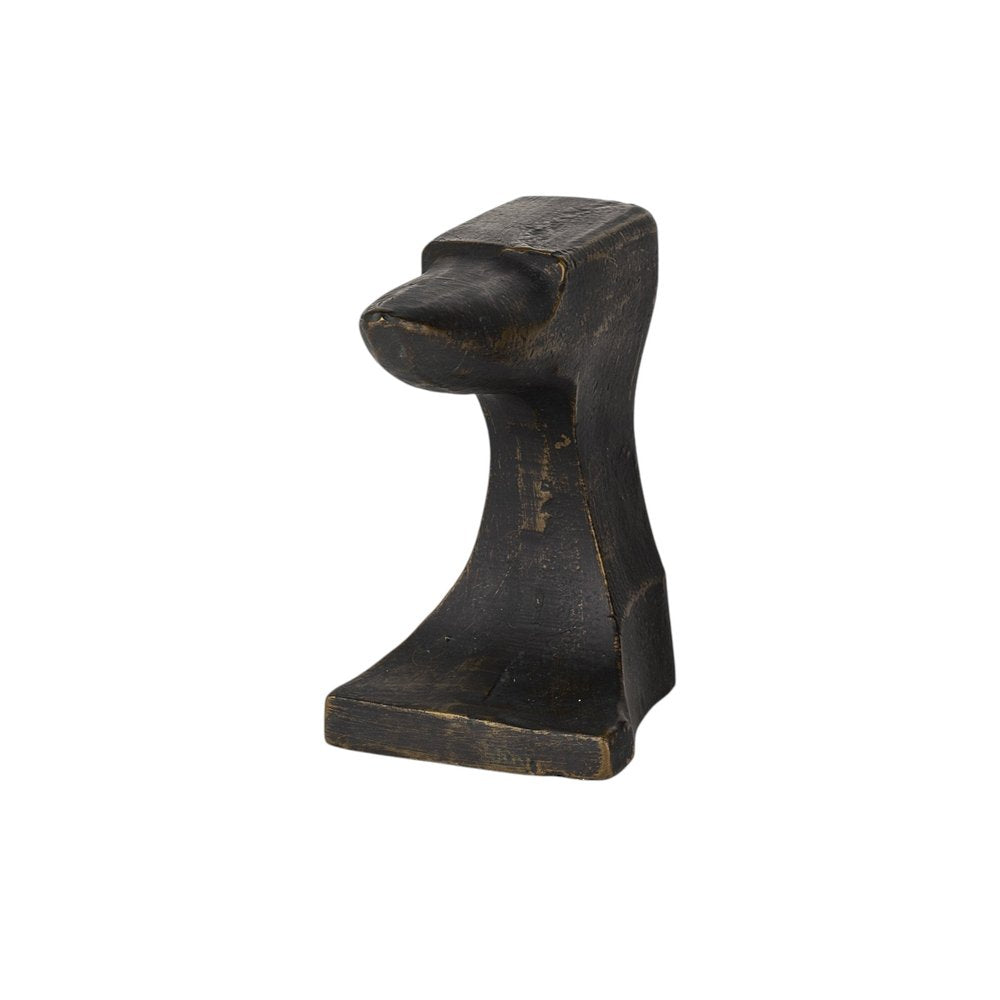 Set of Two 6" Black And Gold Polyresin Decorative Bookends