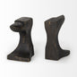 Set of Two 6" Black And Gold Polyresin Decorative Bookends