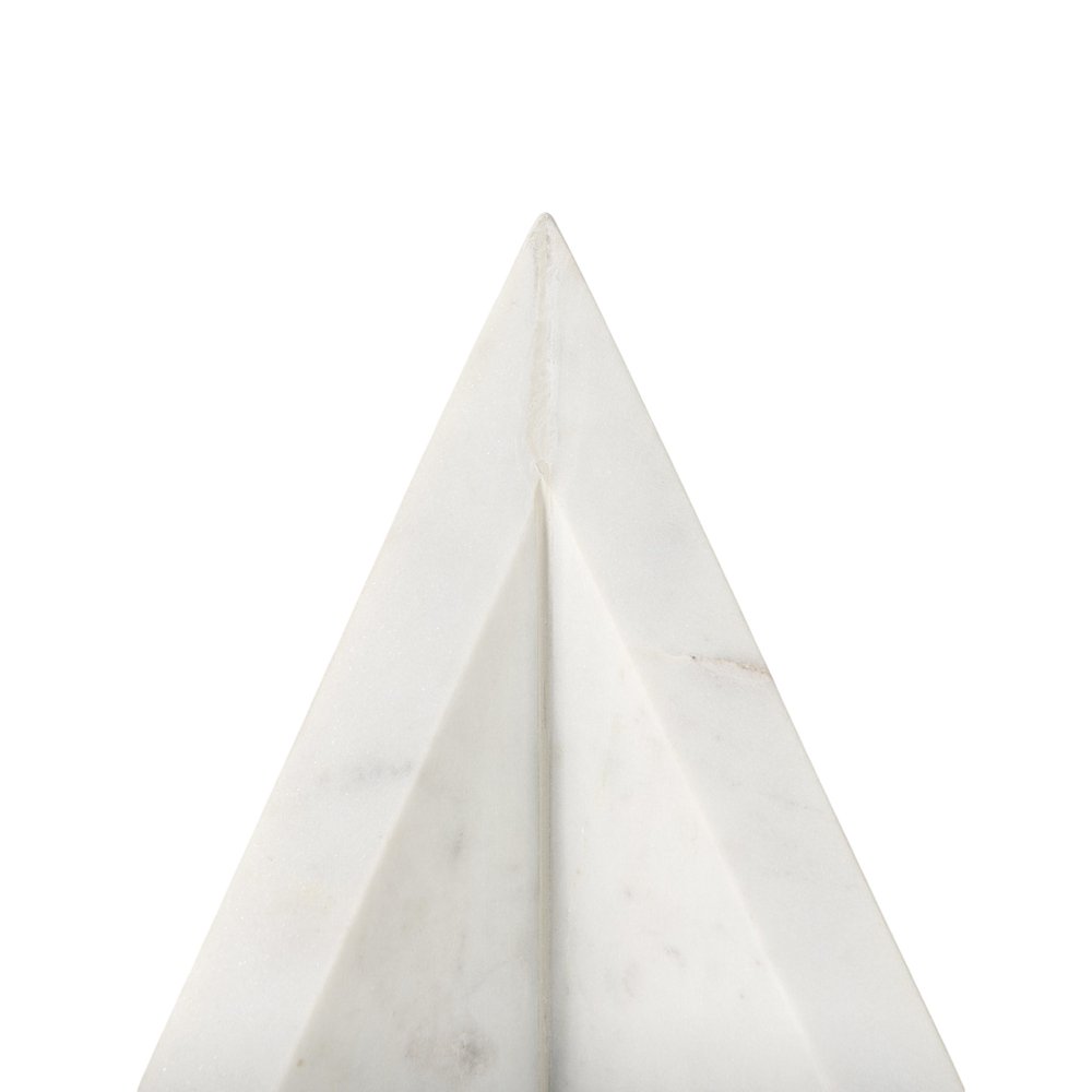 Set of Two White Marble Decorative Bookends