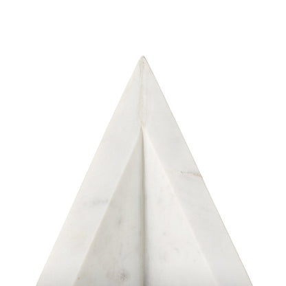 Set of Two White Marble Decorative Bookends
