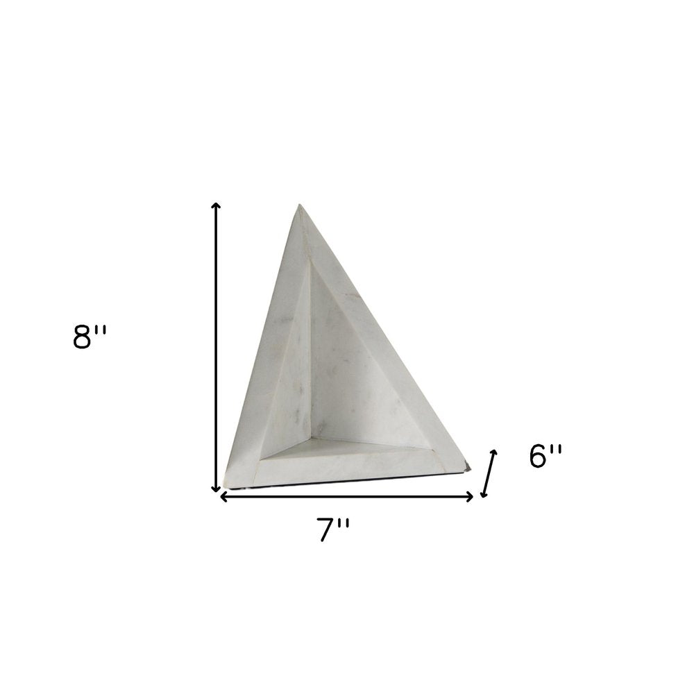 Set of Two White Marble Decorative Bookends