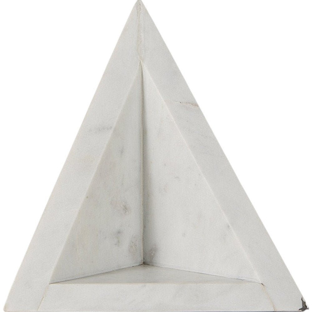 Set of Two White Marble Decorative Bookends