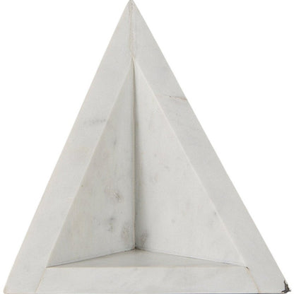 Set of Two White Marble Decorative Bookends