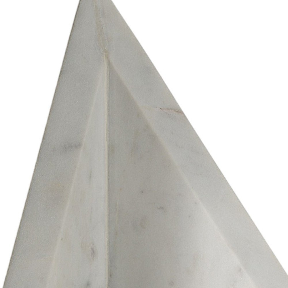 Set of Two White Marble Decorative Bookends