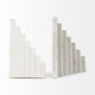 Set of Two 9" White Polyresin Decorative Bookends