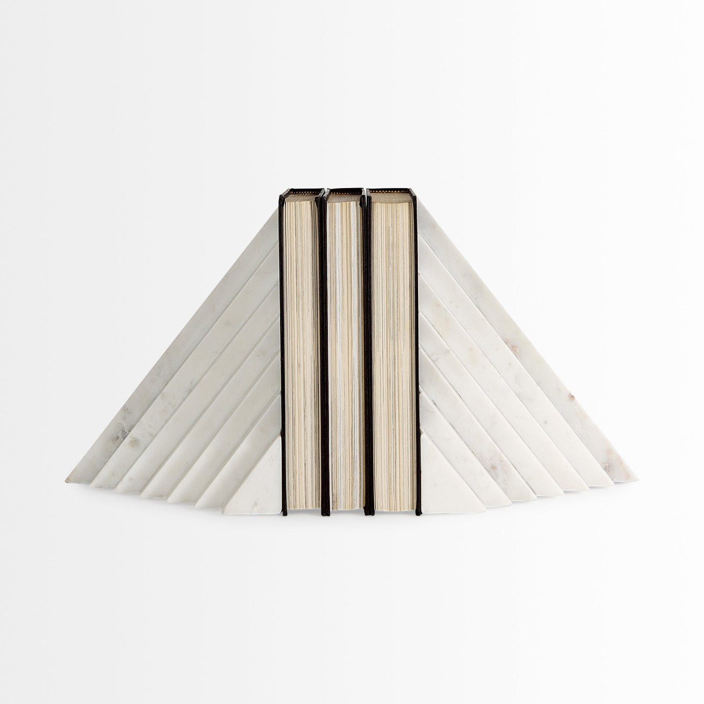 3D Modern Stepped Triangle Marble Bookends