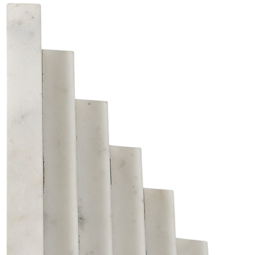 Set of Two 9" White Polyresin Decorative Bookends
