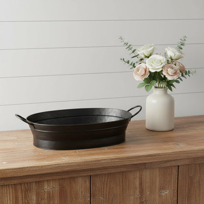 Vintage Black Metal Storage Basket