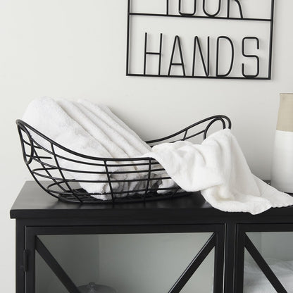 22" Black Metal Basket