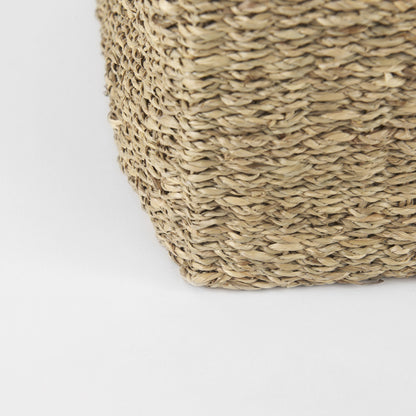 Set of Three 16" Brown Square Wicker Basket