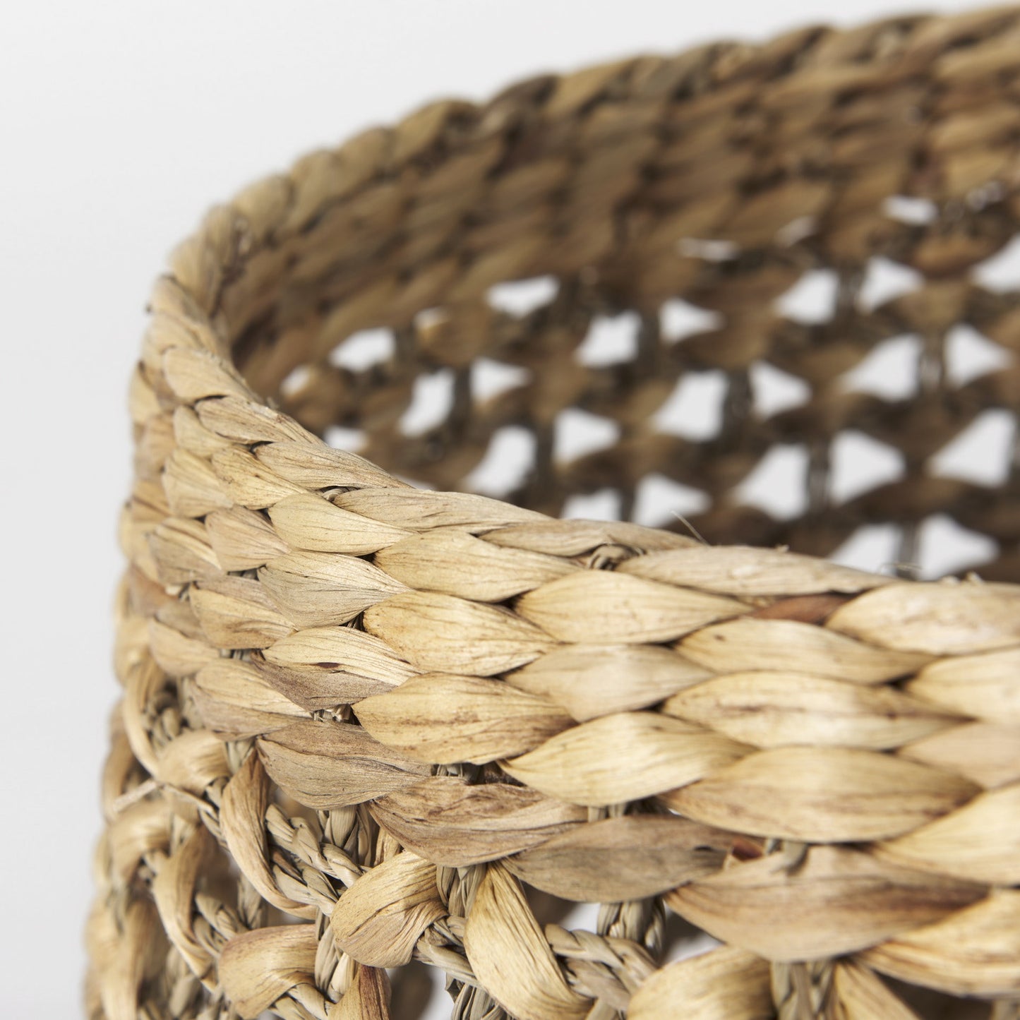 Set of Three 15" Brown Wicker Basket