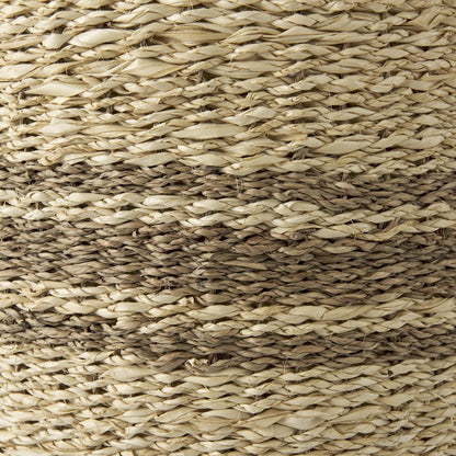 20" Brown And Natural Seagrass Basket