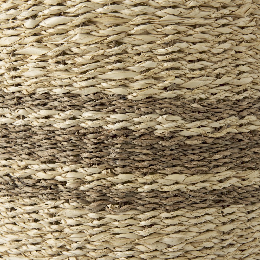 Set of Three Natural And Brown Wicker Basket