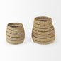 Set of Two Brown Wicker Baskets
