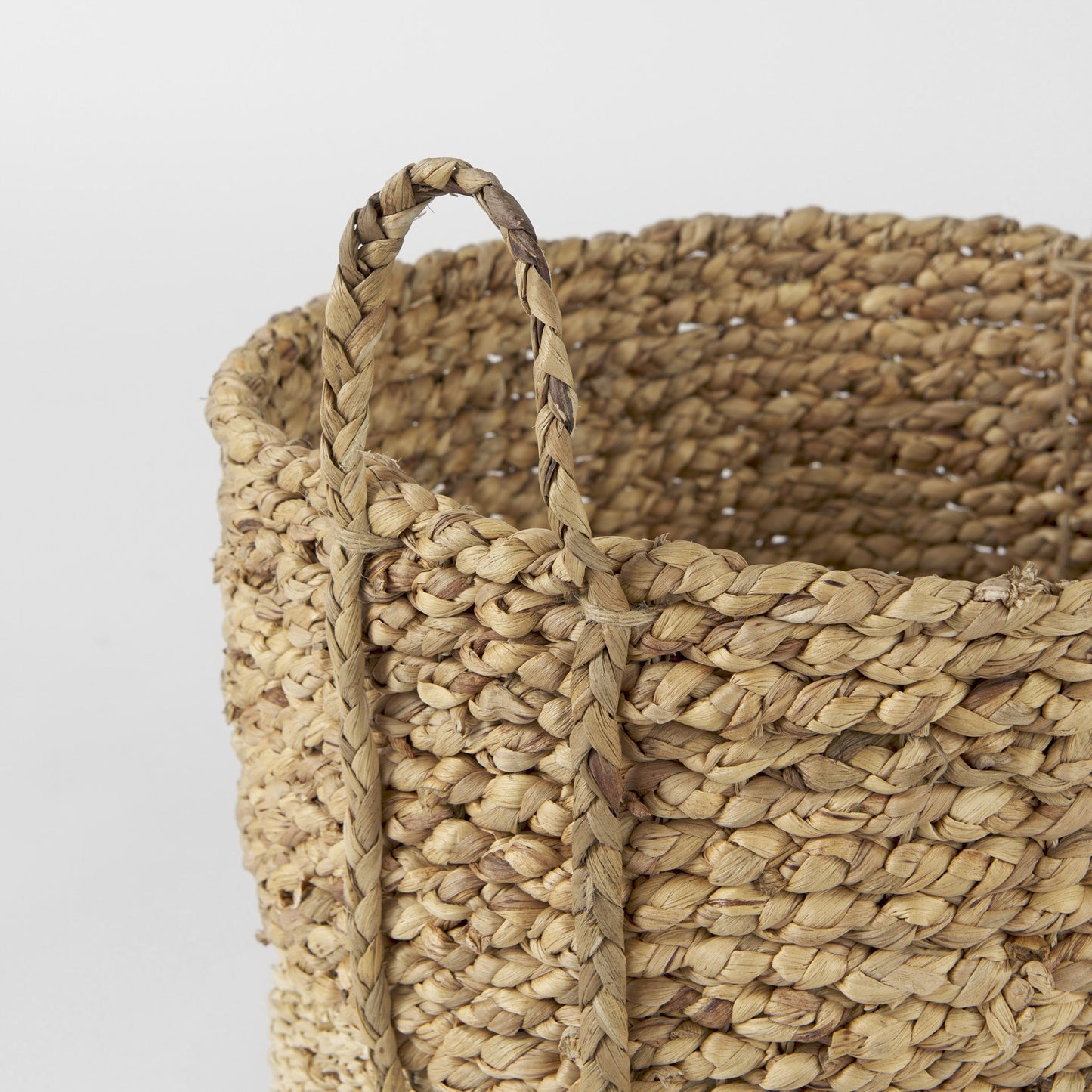 Set Of Three Two Tone Wicker Storage Baskets