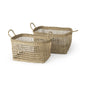 Set of Two 15" Natural Wicker Basket