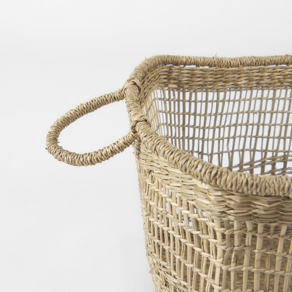 Set of Two Brown Wicker Basket