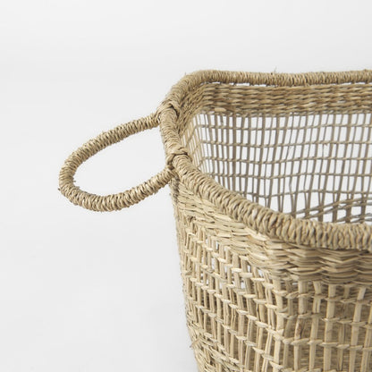 Set of Two Brown Wicker Basket