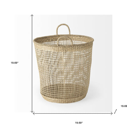 Set of Three 20" Natural Wicker Basket