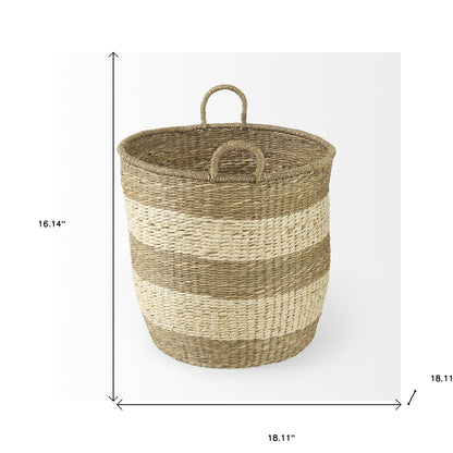 Set of Two 18" Brown Wicker Baskets