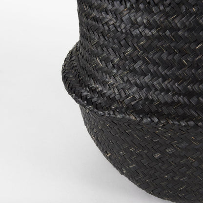 Set of Three Black Wicker Basket