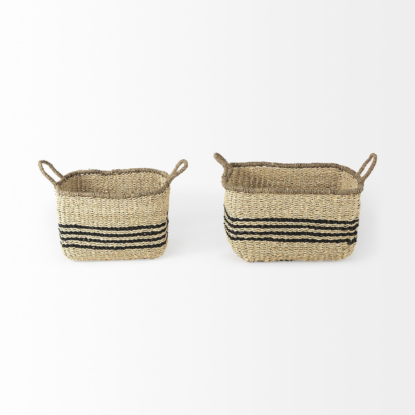 Set of Two 13" Natural Wicker Basket