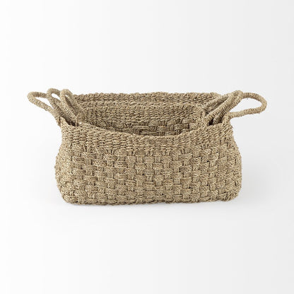 Set of Three 12" Natural Wicker Basket