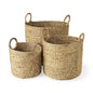 Set of Three Brown Wicker Basket
