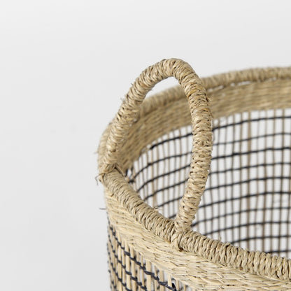 Set of Three Light Brown Wicker Basket