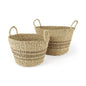 Set of Two Brown Wicker Basket