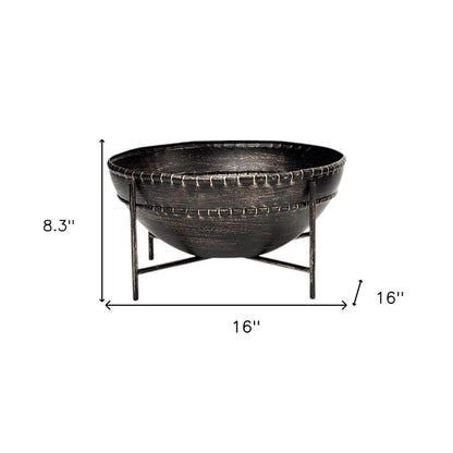 Set of Two Black Metal Decorative Bowl