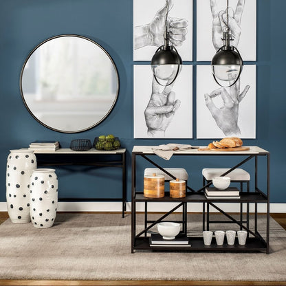 Set of Two Black Metal Decorative Bowl