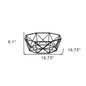 17" Black Metal Geometric Decorative Bowl