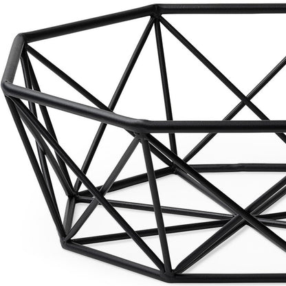 Black Geometric Metal Centerpiec Bowl