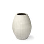 21" White Striped Ceramic Cylinder Floor Vase