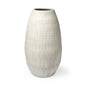 29" White Cylinder Ceramic Floor Vase