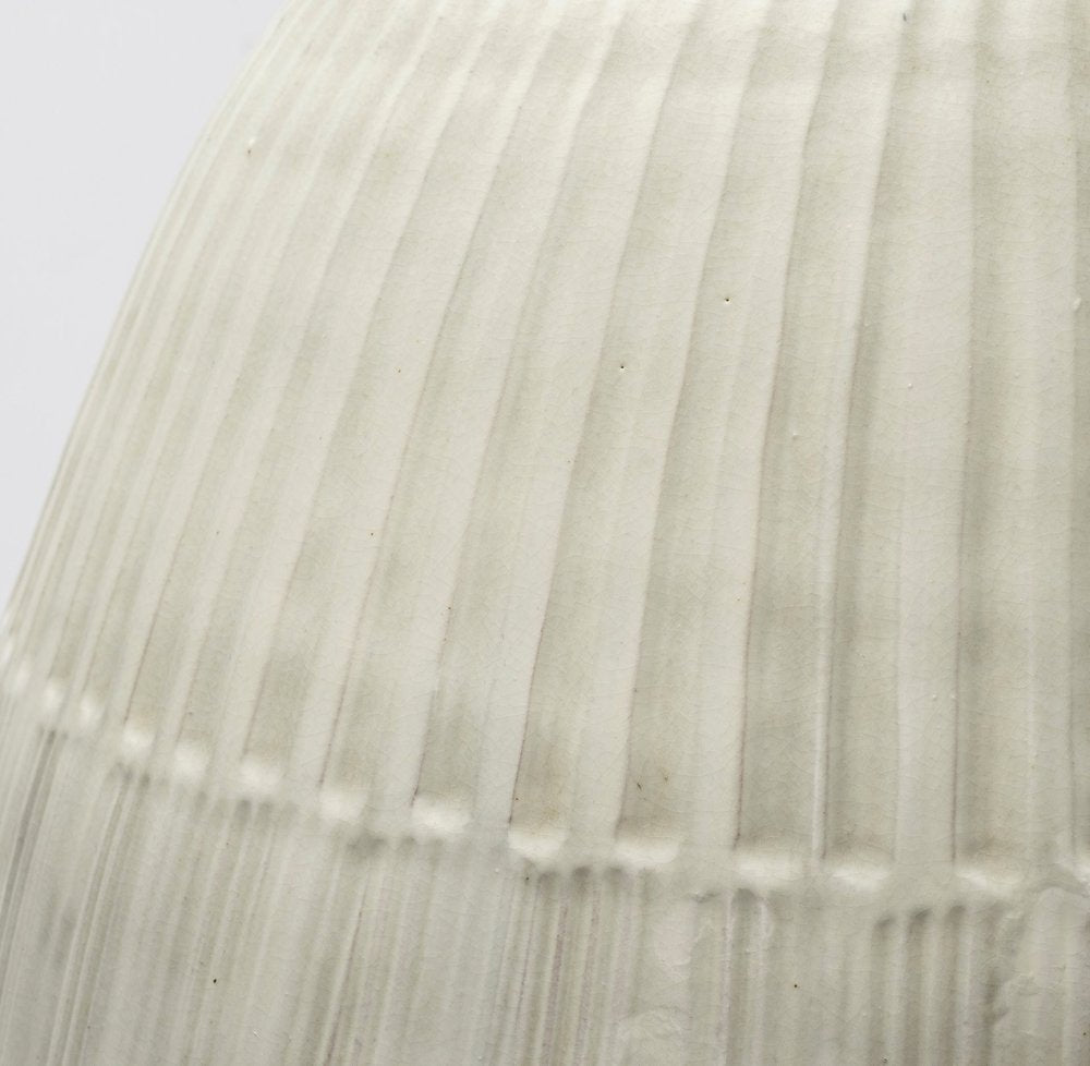 29" White Cylinder Ceramic Floor Vase