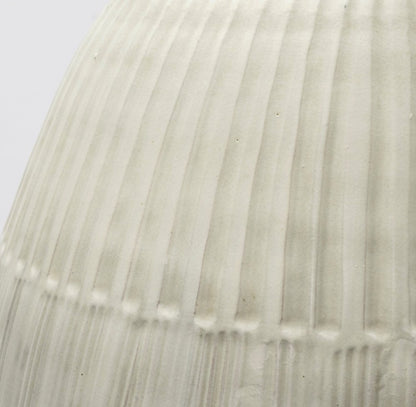 29" White Cylinder Ceramic Floor Vase