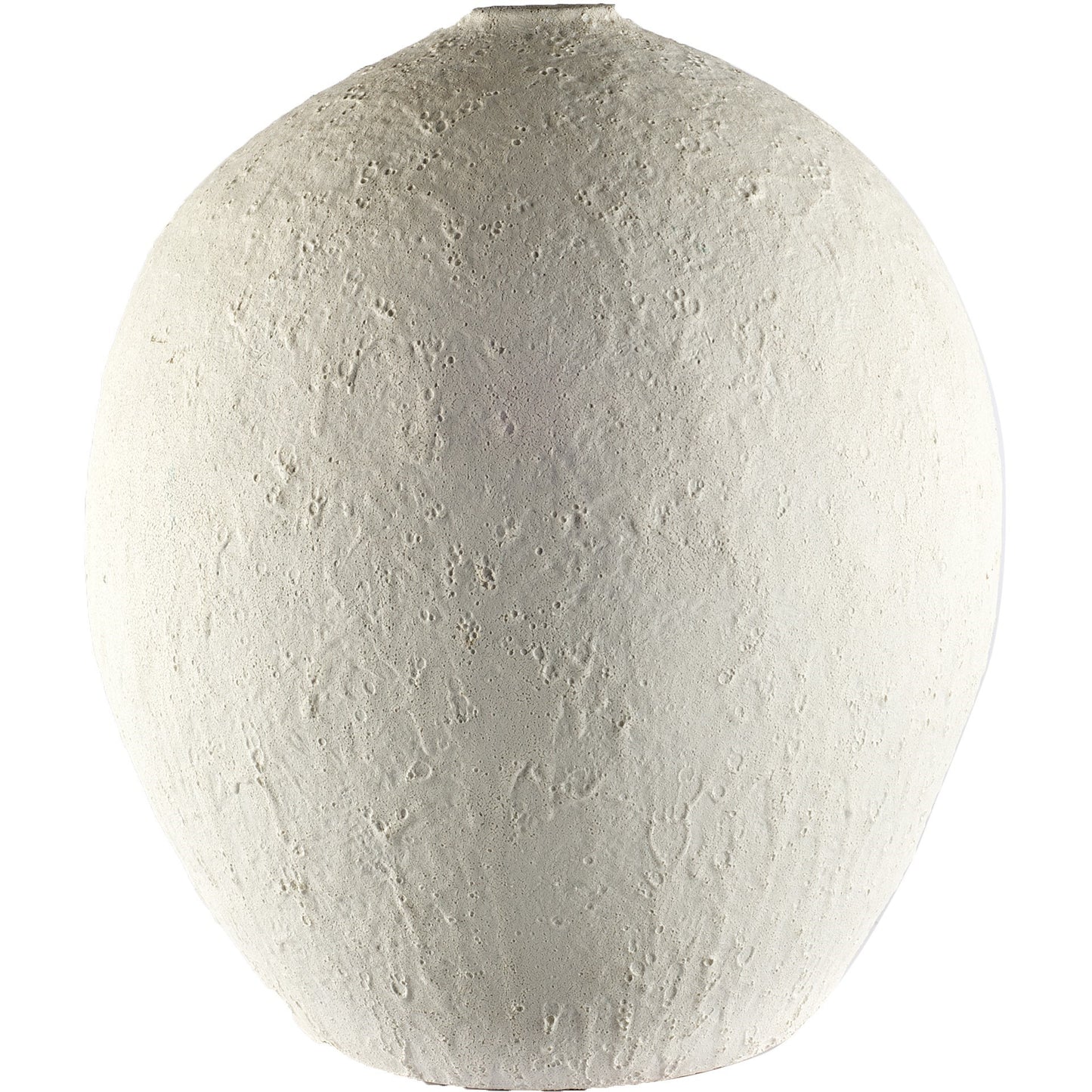 23" Wide White Textured Ceramic Vase