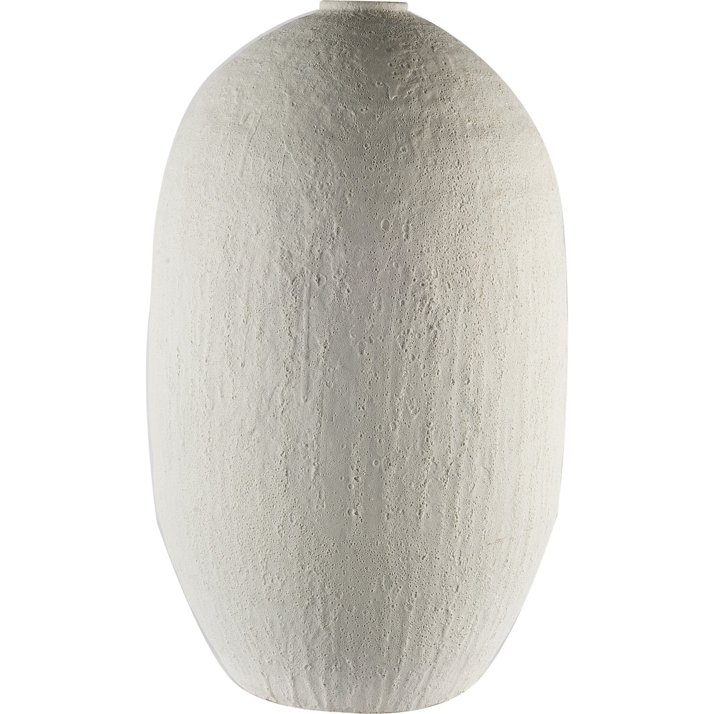 32" Narrow White Textured Ceramic Vase