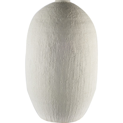 32" Narrow White Textured Ceramic Vase