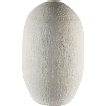 32" White Cylinder Ceramic Floor Vase