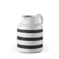 7" Rustic White And Blue Stripe Ceramic Jug