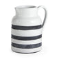 9" Blue And White Cylinder Ceramic Urns Jars