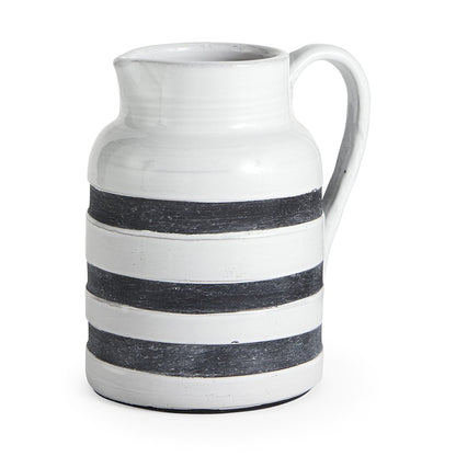 9" Blue And White Cylinder Ceramic Urns Jars