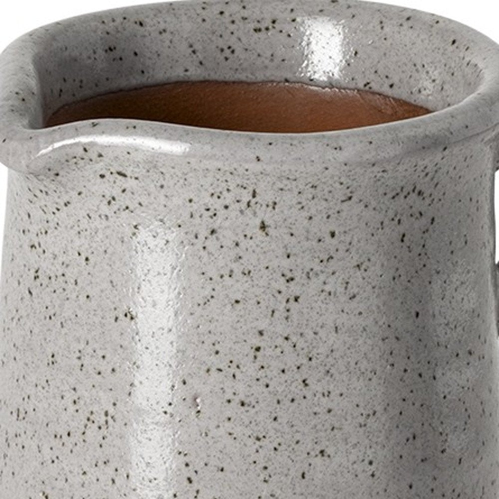 9" Gray Cylinder Ceramic Urns Jars