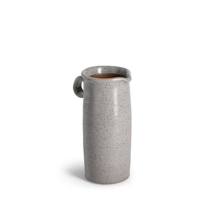 9" Gray Cylinder Ceramic Urns Jars