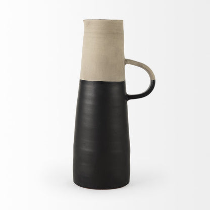 16" Black Ceramic Decorative Jug