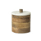 7" Brown Cylinder Solid Wood